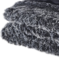 60" X 50" Black Knitted Polyester Plush Throw Blanket