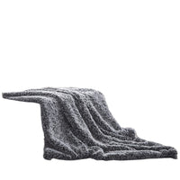 60" X 50" Black Knitted Polyester Plush Throw Blanket