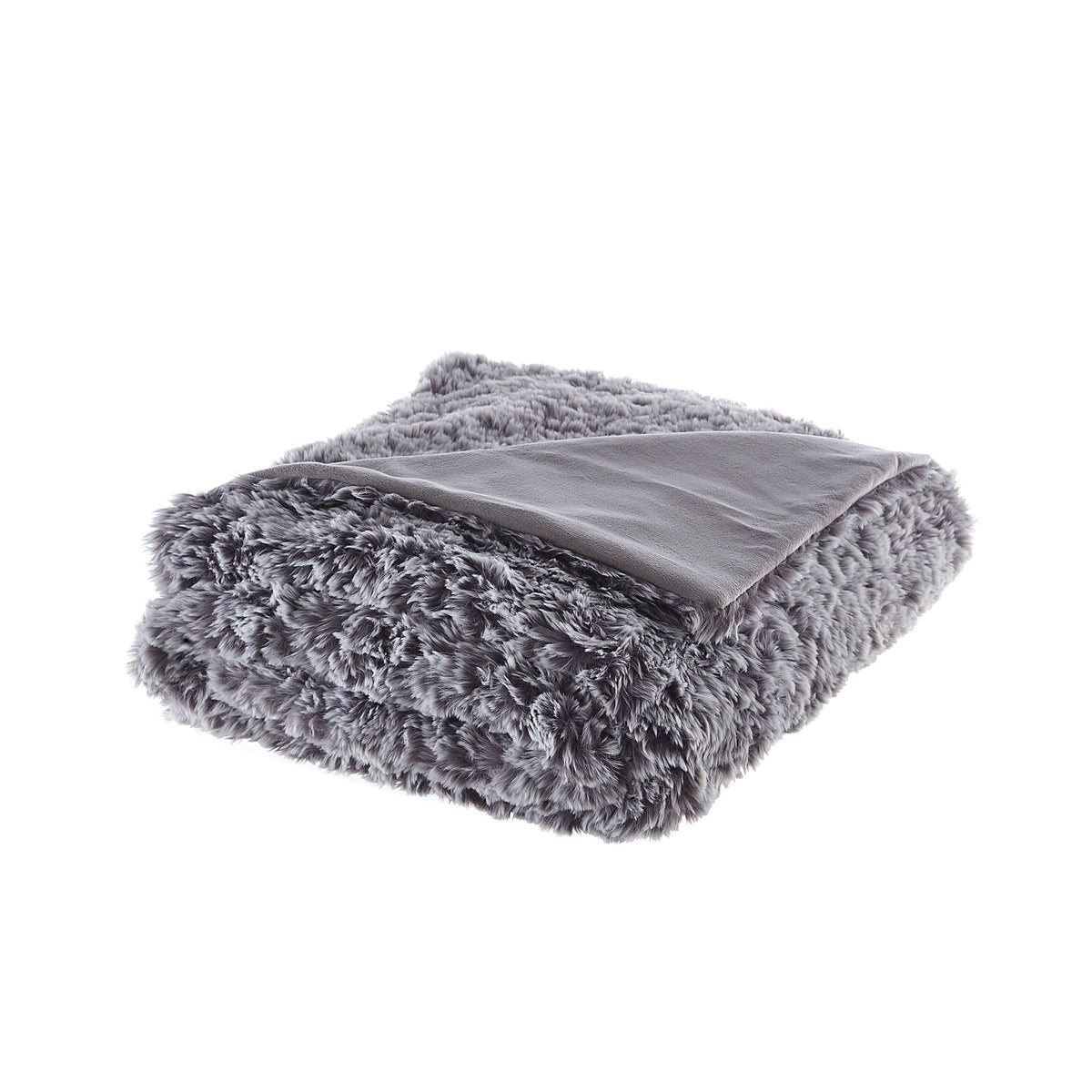 60" X 50" Black Knitted Polyester Plush Throw Blanket