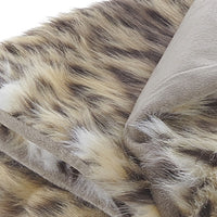 60" X 50" Brown Knitted Polyester Animal Print Throw Blanket