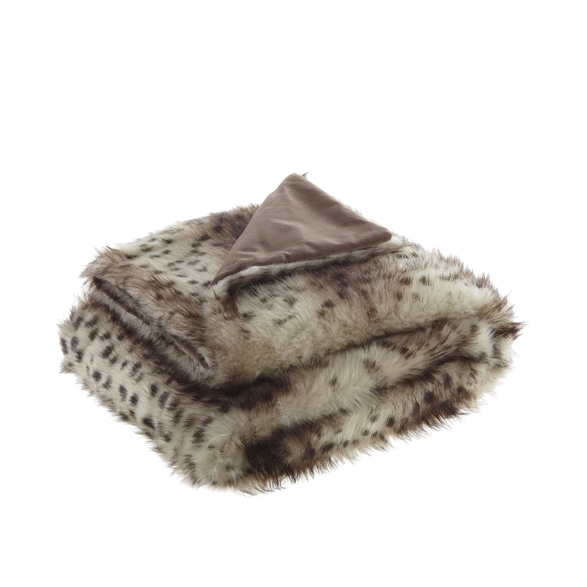 60" X 50" Brown Knitted Polyester Animal Print Throw Blanket