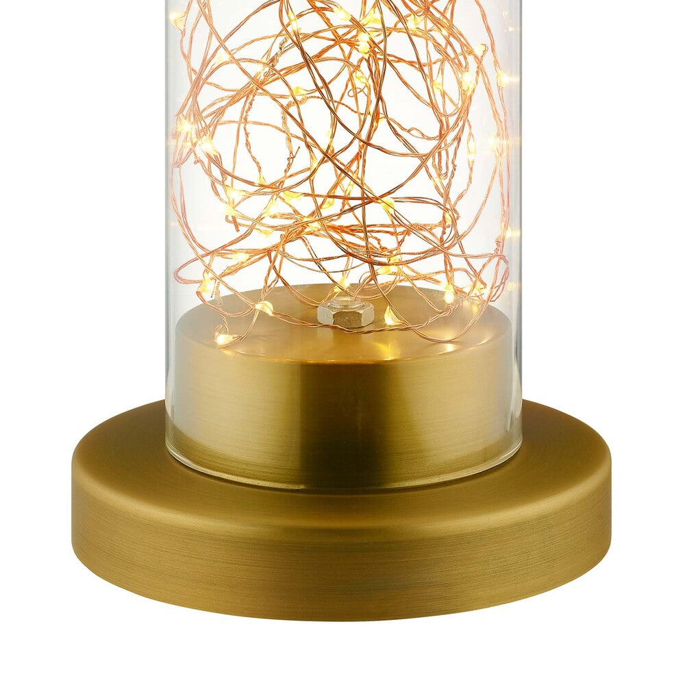 Modway Adore Cylindrical-Shaped Clear Glass And Brass Table Lamp - EEI-2931  2