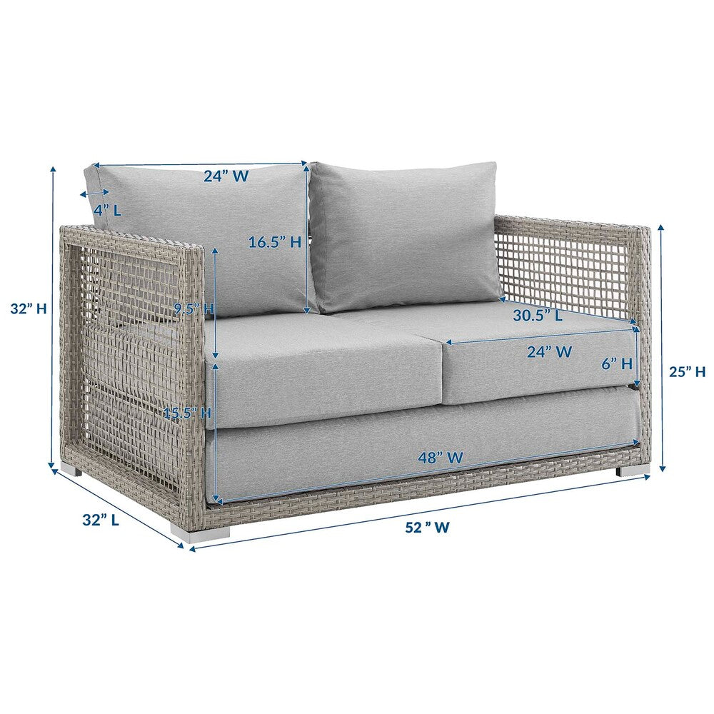 Modway Aura Outdoor Patio Wicker Rattan Loveseat - EEI-2924  4