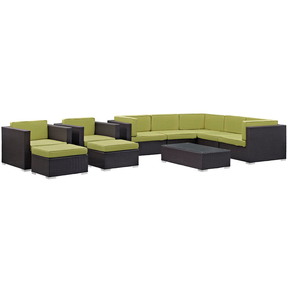 Modway Avia 10 Piece Outdoor Patio Sectional Set - EEI-826  1