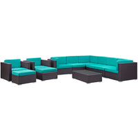 Modway Avia 10 Piece Outdoor Patio Sectional Set - EEI-826  2