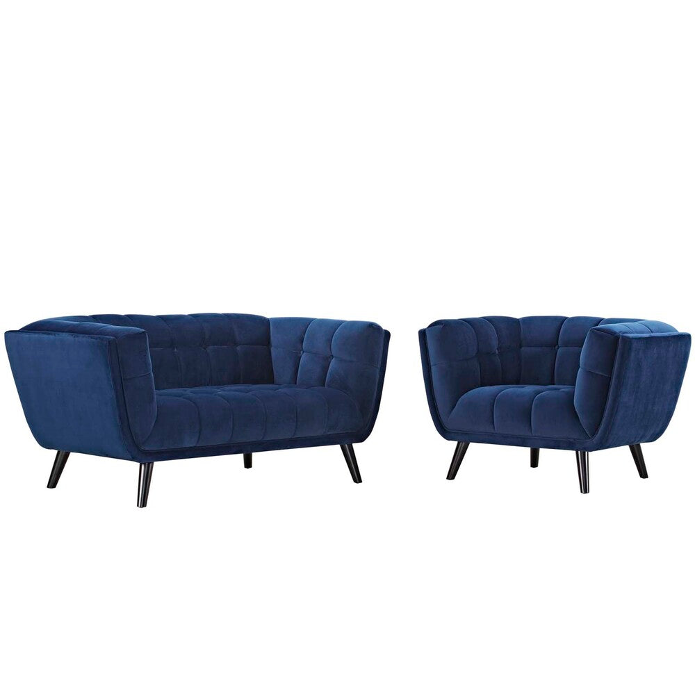 Modway Bestow 2 Piece Performance Velvet Loveseat and Armchair Set - EEI-2973  2