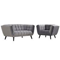 Modway Bestow 2 Piece Performance Velvet Loveseat and Armchair Set - EEI-2973  1