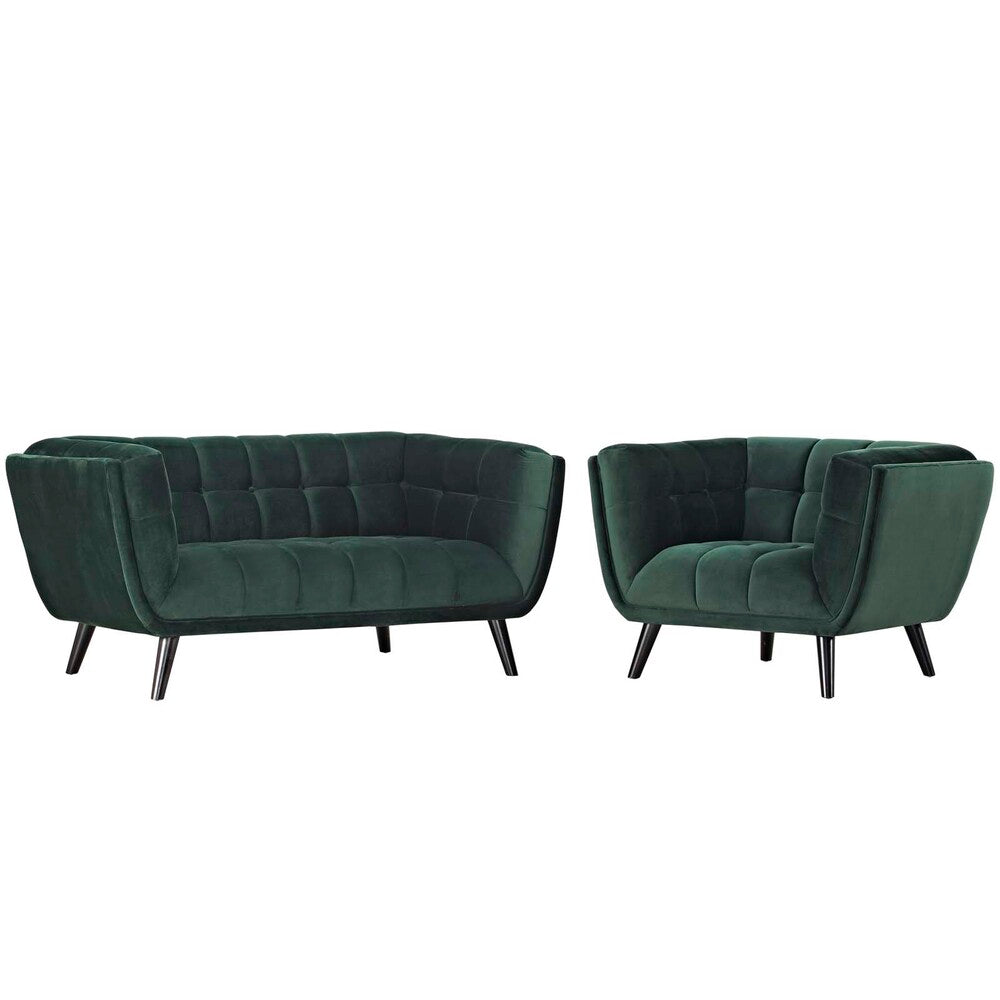 Modway Bestow 2 Piece Performance Velvet Loveseat and Armchair Set - EEI-2973