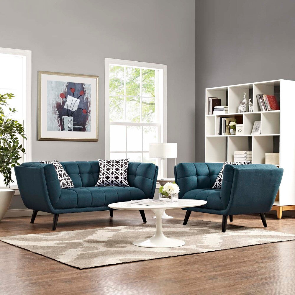 Modway Bestow 2 Piece Upholstered Fabric Loveseat and Armchair Set - EEI-2972  5