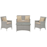 Modway Bridge 4 Piece Outdoor Patio Patio Conversation Set with Pillow Set - EEI-2763  3