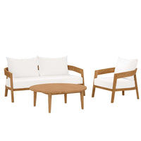 Modway Brisbane 3-Piece Teak Wood Outdoor Patio Set - EEI-5834  3