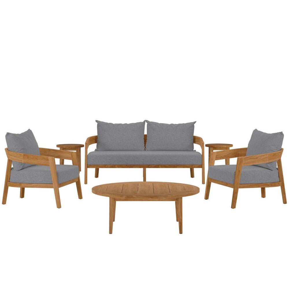 Modway Brisbane 6-Piece Teak Wood Outdoor Patio Set - EEI-5833