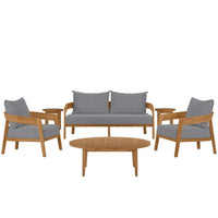 Modway Brisbane 6-Piece Teak Wood Outdoor Patio Set - EEI-5833