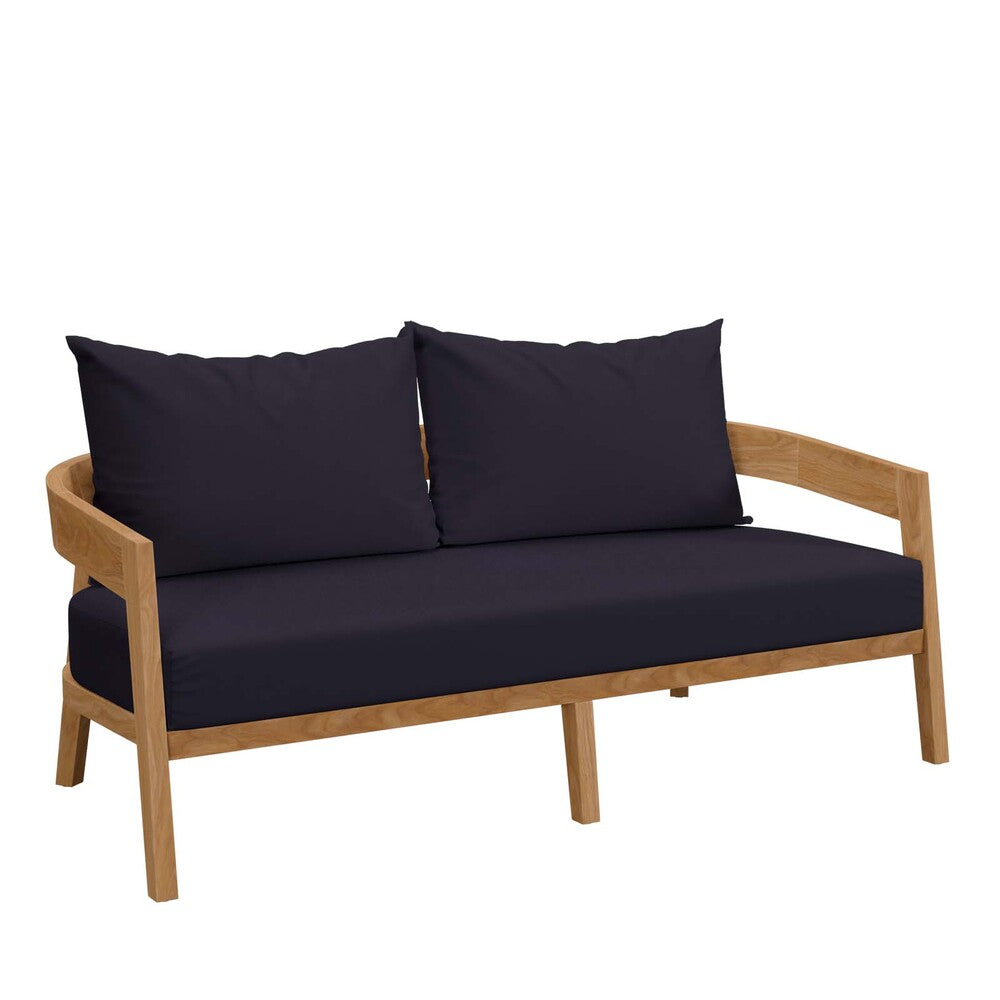 Modway Brisbane Teak Wood Outdoor Patio Loveseat - EEI-5601  2