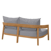 Modway Brisbane Teak Wood Outdoor Patio Loveseat - EEI-5601  5