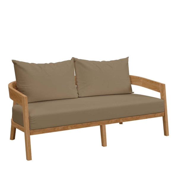 Modway Brisbane Teak Wood Outdoor Patio Loveseat - EEI-5601  1