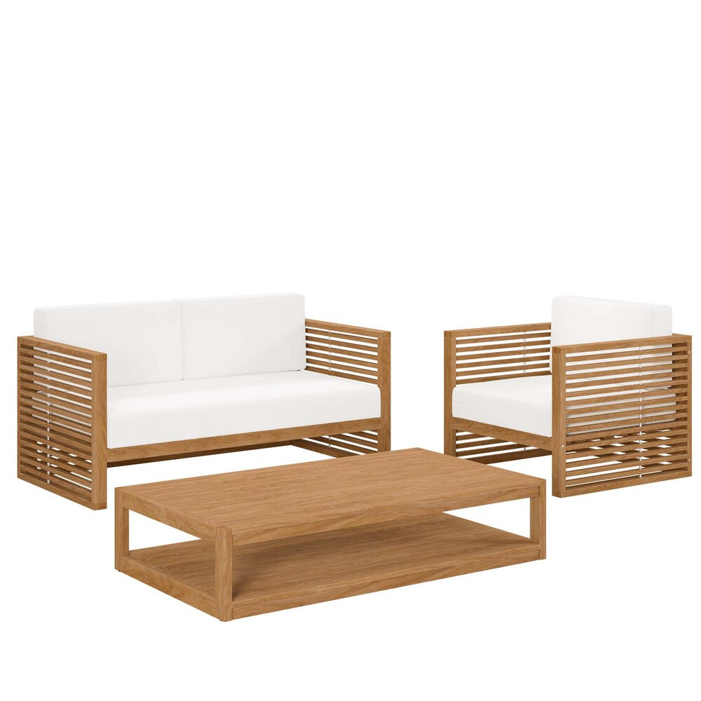 Modway Carlsbad 3-Piece Teak Wood Outdoor Patio Set - EEI-5837  2