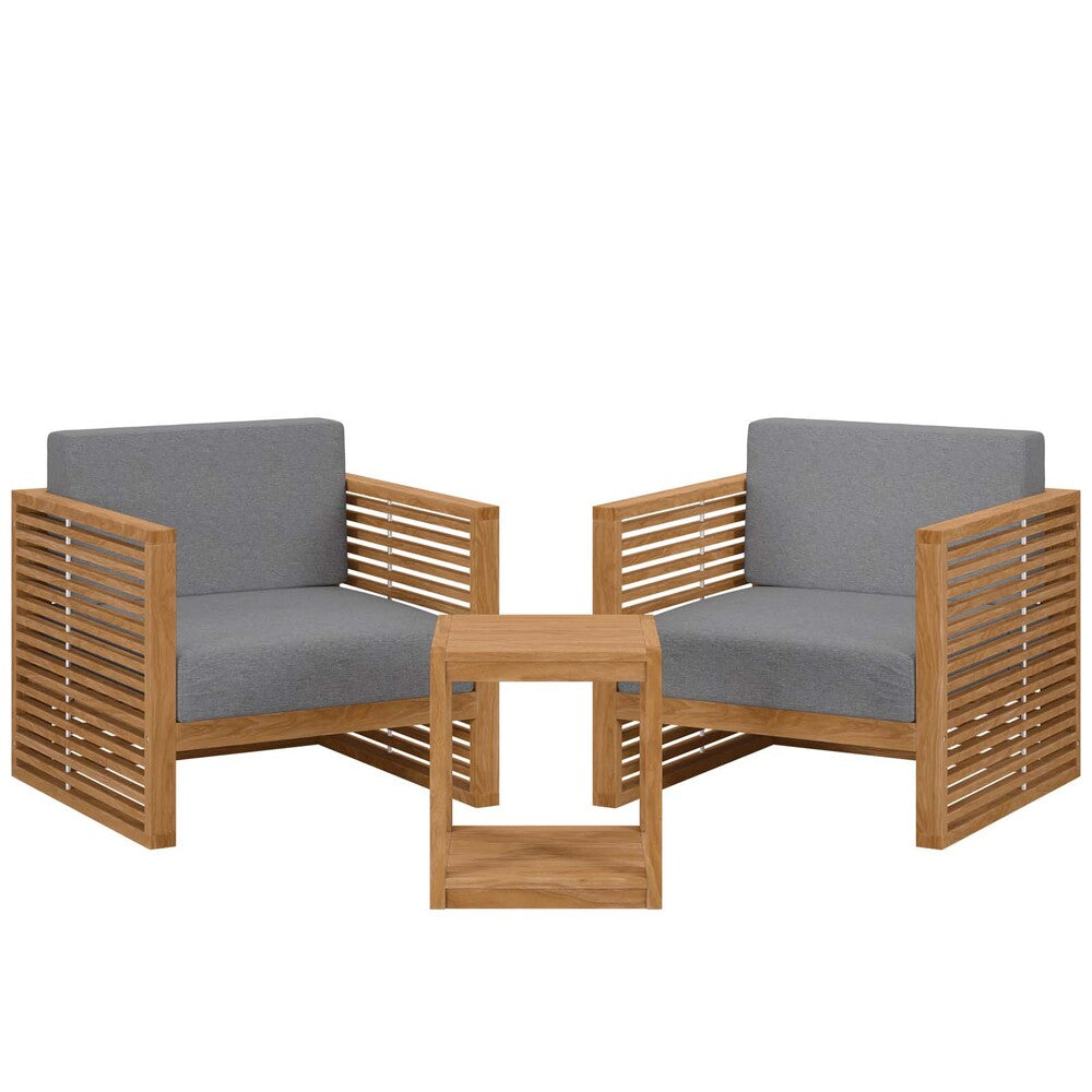 Modway Carlsbad 3-Piece Teak Wood Outdoor Patio Set - EEI-5838