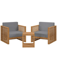 Modway Carlsbad 3-Piece Teak Wood Outdoor Patio Set - EEI-5838