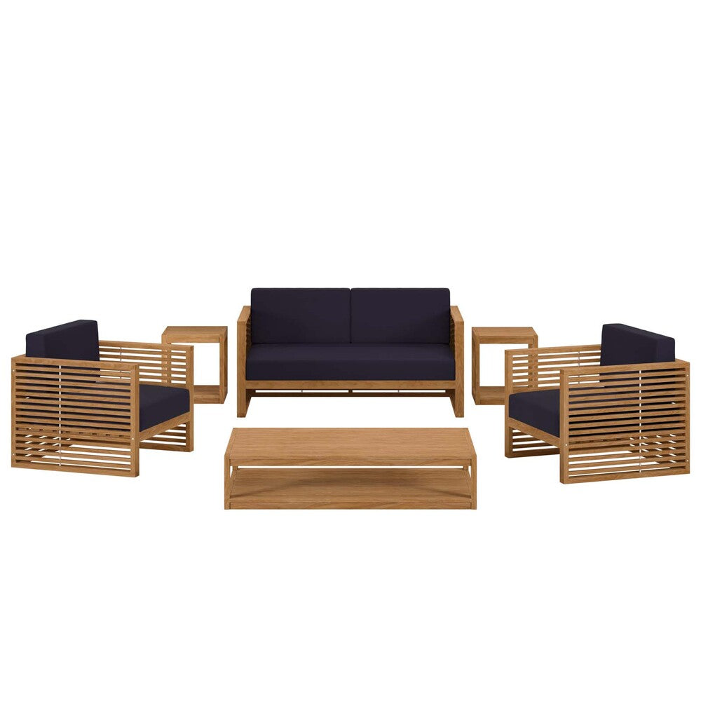 Modway Carlsbad 6-Piece Teak Wood Outdoor Patio Set - EEI-5836  1