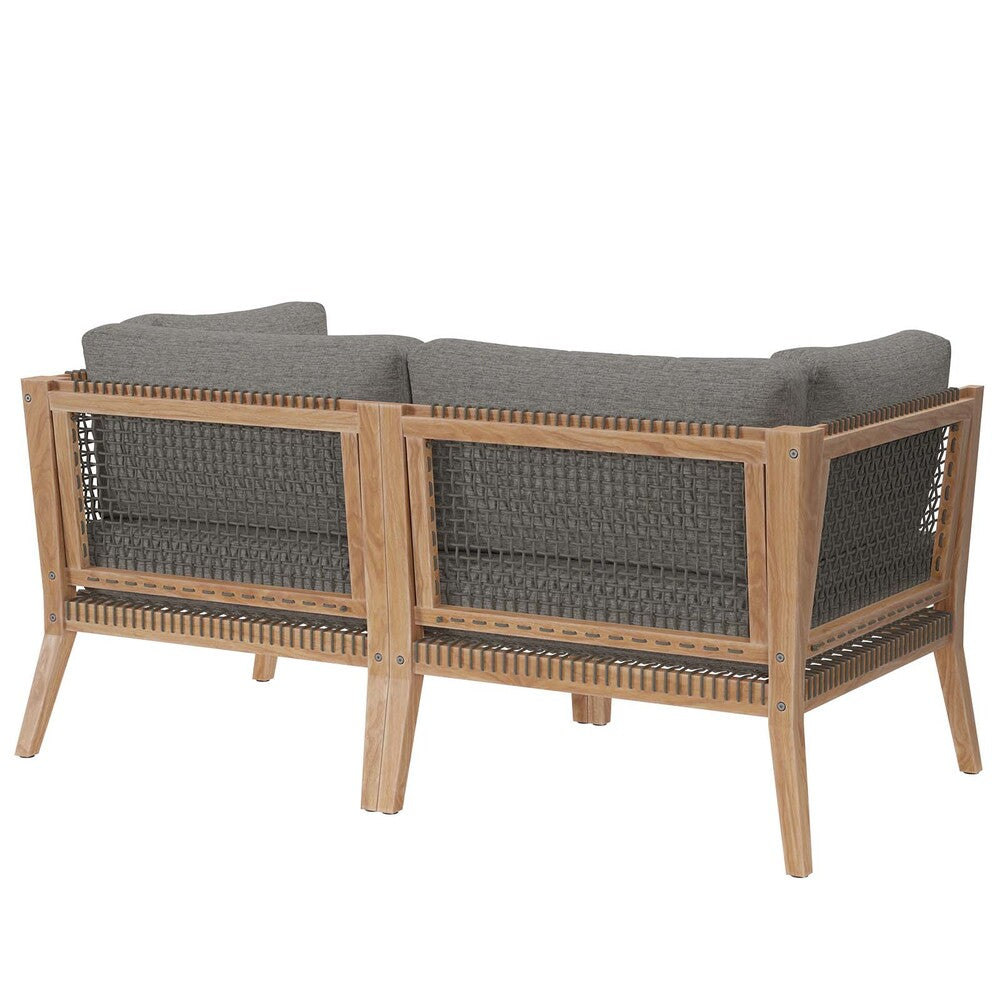 Modway Clearwater Outdoor Patio Teak Wood Loveseat - EEI-6119  4