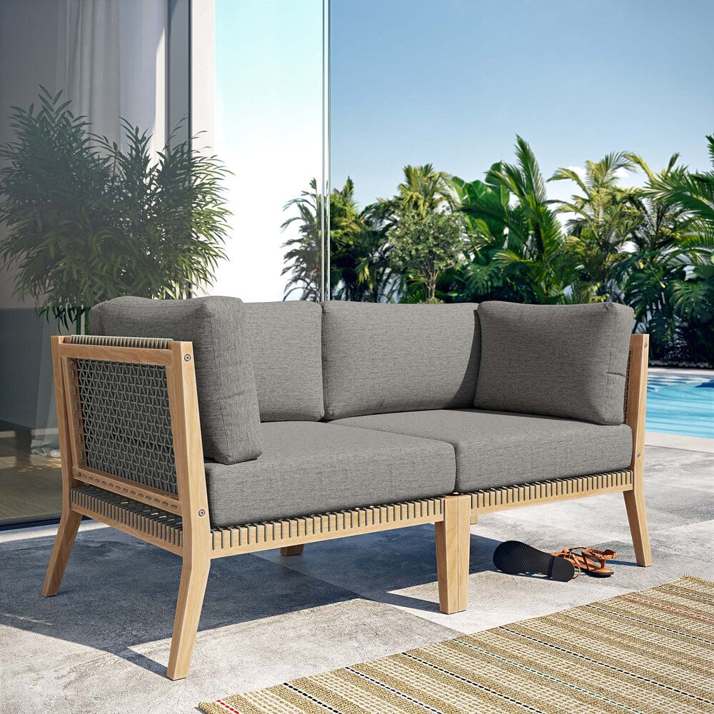 Modway Clearwater Outdoor Patio Teak Wood Loveseat - EEI-6119  10