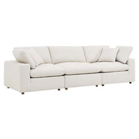 Modway Commix Down Filled Overstuffed Boucle Fabric 3-Seater Sofa - EEI-6362  1