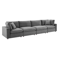 Modway Commix Down Filled Overstuffed Performance Velvet 4-Seater Sofa - EEI-4819  3