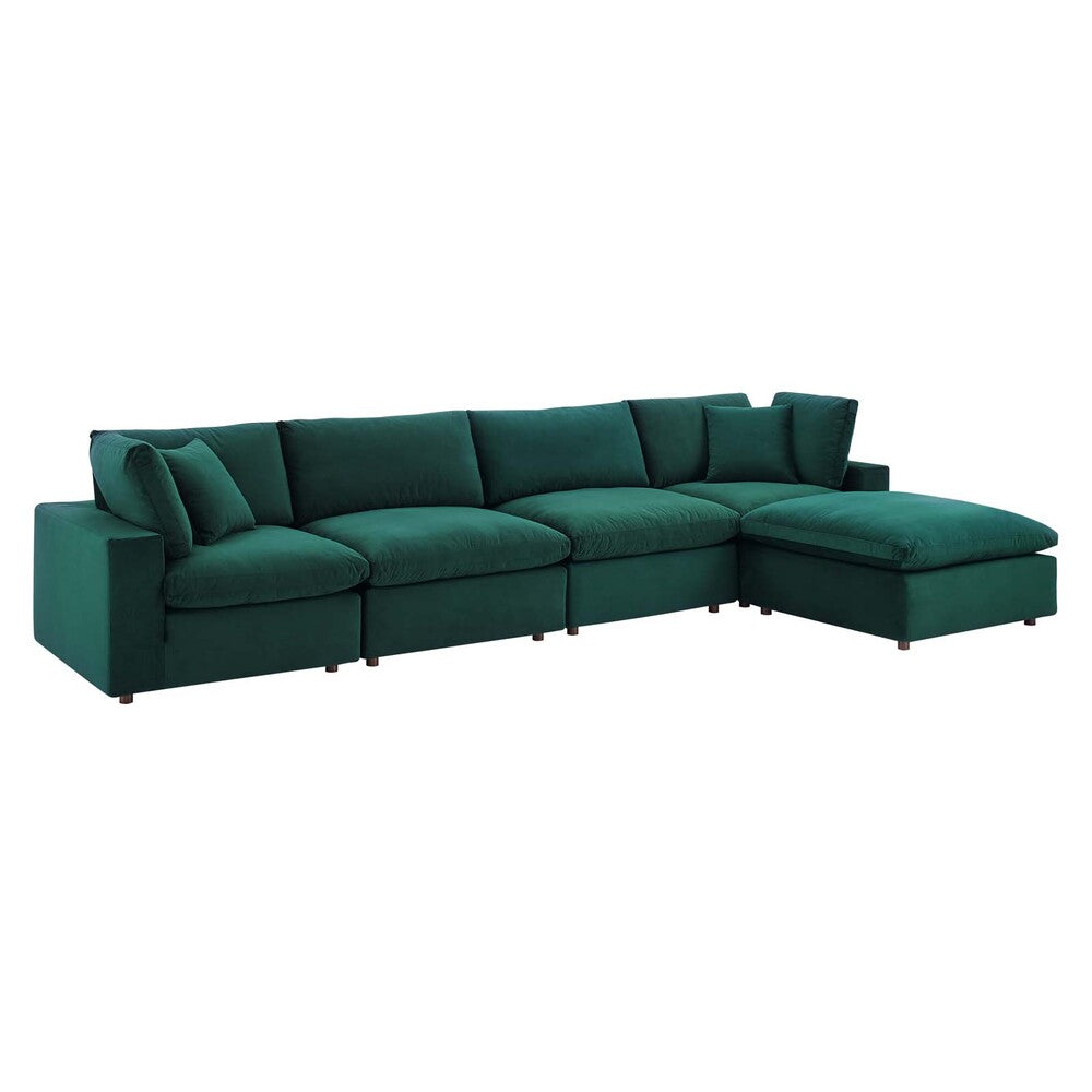 Modway Commix Down Filled Overstuffed Performance Velvet 5-Piece Sectional Sofa - EEI-4820  2