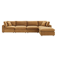 Modway Commix Down Filled Overstuffed Performance Velvet 5-Piece Sectional Sofa - EEI-4820  7