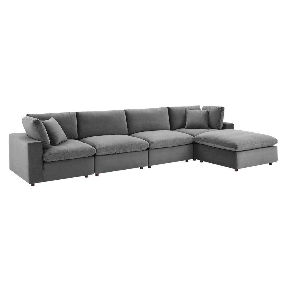 Modway Commix Down Filled Overstuffed Performance Velvet 5-Piece Sectional Sofa - EEI-4820  3