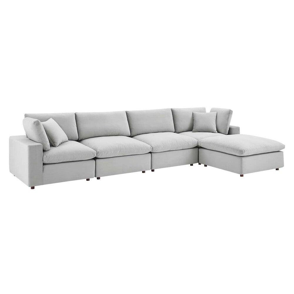 Modway Commix Down Filled Overstuffed Performance Velvet 5-Piece Sectional Sofa - EEI-4820  4