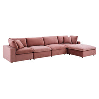 Modway Commix Down Filled Overstuffed Performance Velvet 5-Piece Sectional Sofa - EEI-4820  1