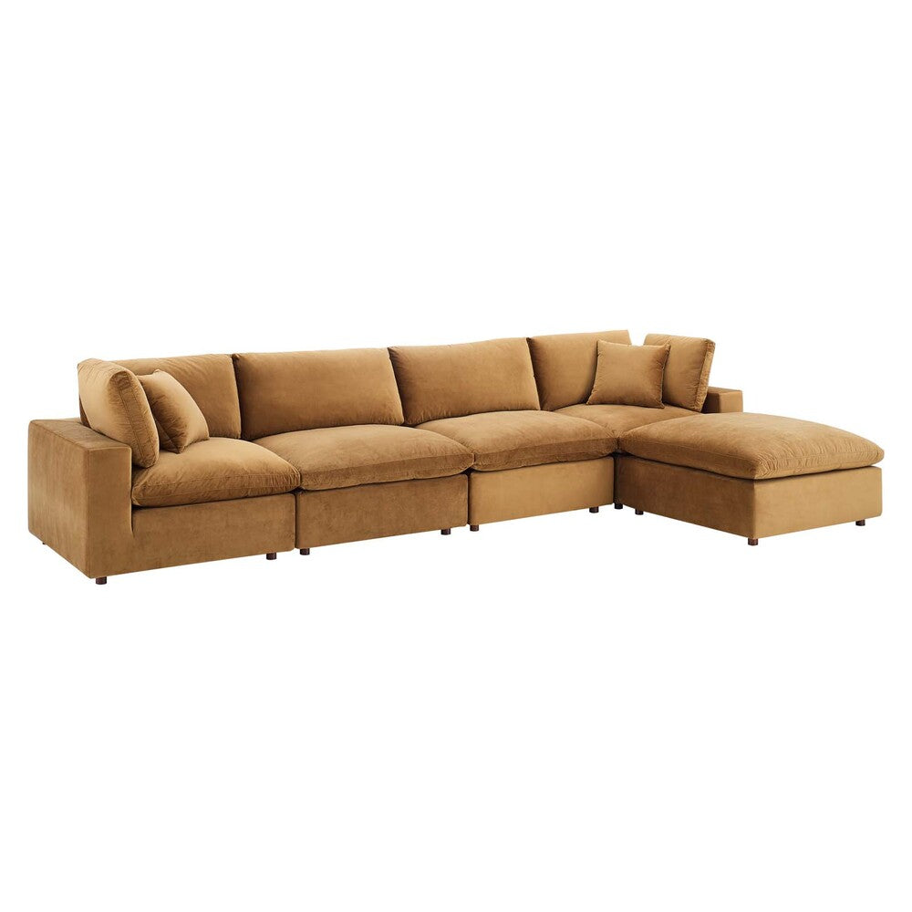 Modway Commix Down Filled Overstuffed Performance Velvet 5-Piece Sectional Sofa - EEI-4820