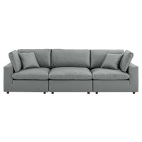 Modway Commix Down Filled Overstuffed Vegan Leather 3-Seater Sofa - EEI-4914  3