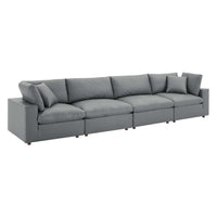 Modway Commix Down Filled Overstuffed Vegan Leather 4-Seater Sofa - EEI-4916  3