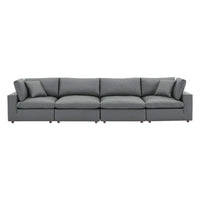 Modway Commix Down Filled Overstuffed Vegan Leather 4-Seater Sofa - EEI-4916