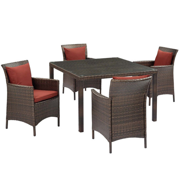 Modway Conduit 5 Piece Outdoor Patio Wicker Rattan Set - EEI-3893  1