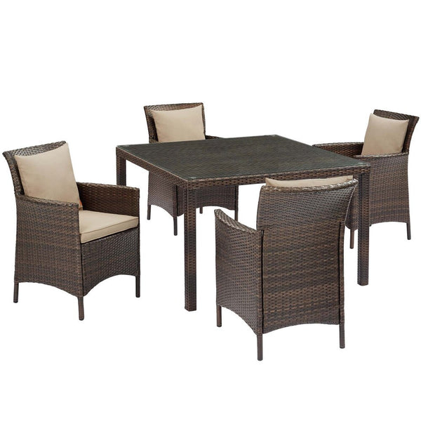 Modway Conduit 5 Piece Outdoor Patio Wicker Rattan Set - EEI-3893