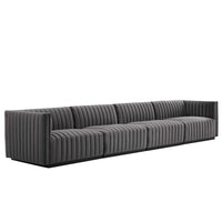 Modway Conjure Channel Tufted Performance Velvet 4-Piece Sofa - EEI-5767  2