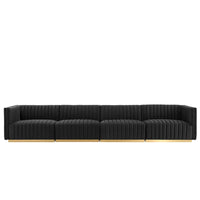 Modway Conjure Channel Tufted Performance Velvet 4-Piece Sofa - EEI-5845  5