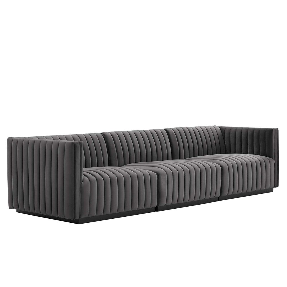 Modway Conjure Channel Tufted Performance Velvet Sofa - EEI-5765  2