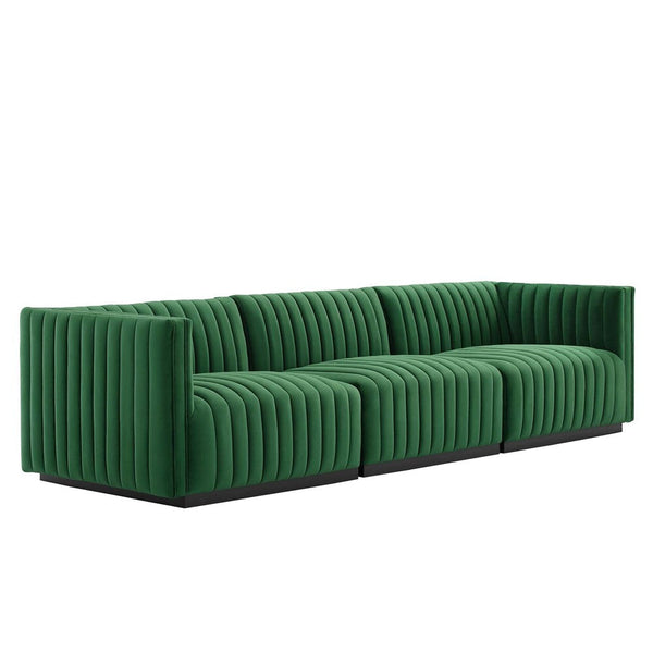 Modway Conjure Channel Tufted Performance Velvet Sofa - EEI-5765  1