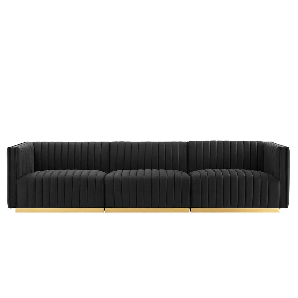 Modway Conjure Channel Tufted Performance Velvet Sofa - EEI-5843  5