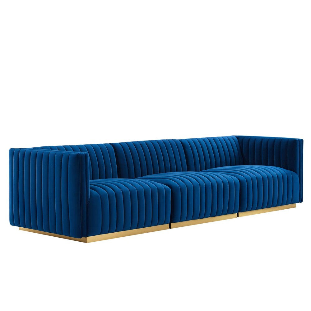 Modway Conjure Channel Tufted Performance Velvet Sofa - EEI-5843  3