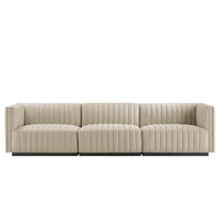 Modway Conjure Channel Tufted Upholstered Fabric Sofa - EEI-5787  3