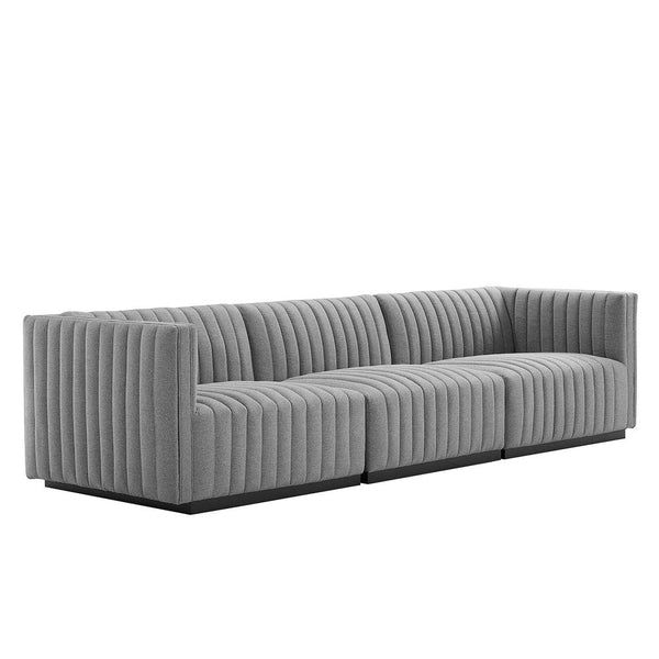 Modway Conjure Channel Tufted Upholstered Fabric Sofa - EEI-5787  1