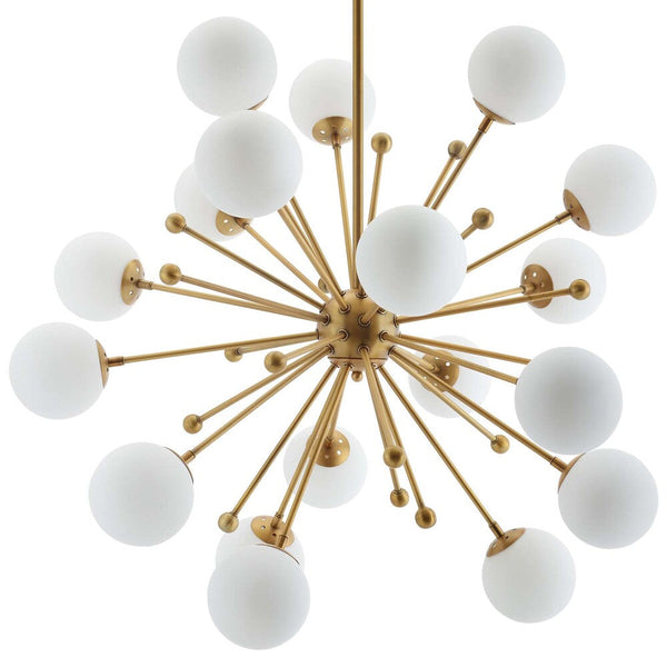 Modway Constellation White Glass and Brass Pendant Chandelier - EEI-3077  1