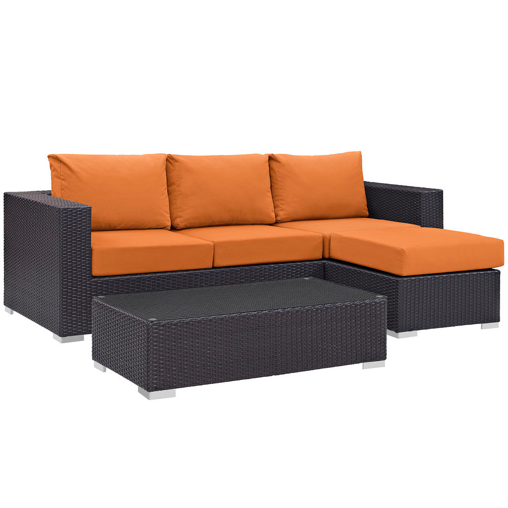 Modway Convene 3 Piece Outdoor Patio Sofa Set - EEI-2178  2