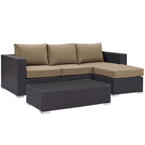 Modway Convene 3 Piece Outdoor Patio Sofa Set - EEI-2178  1